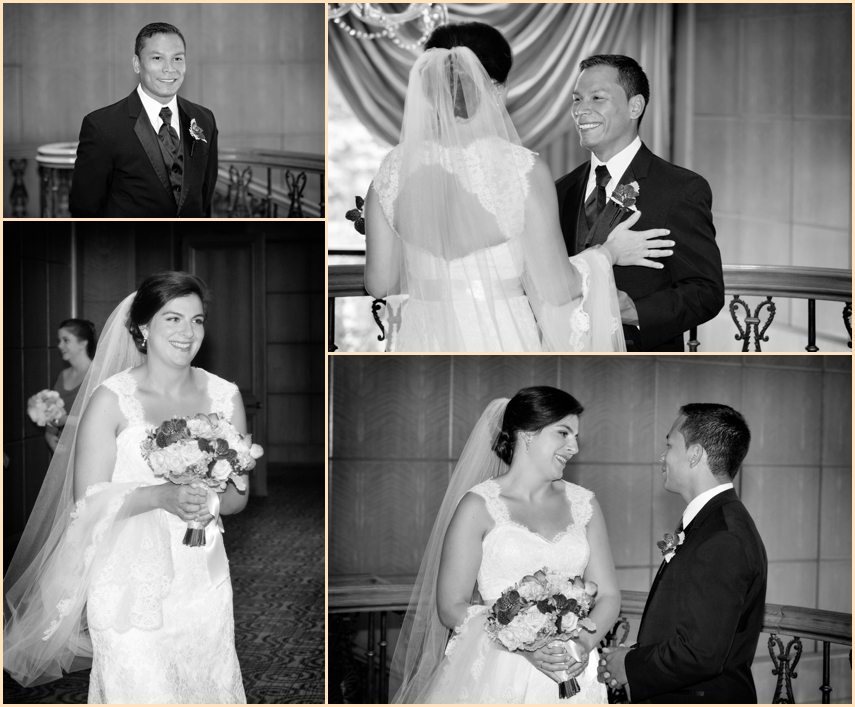 Four Seasons Hotel Boston Wedding - First look bride and groom