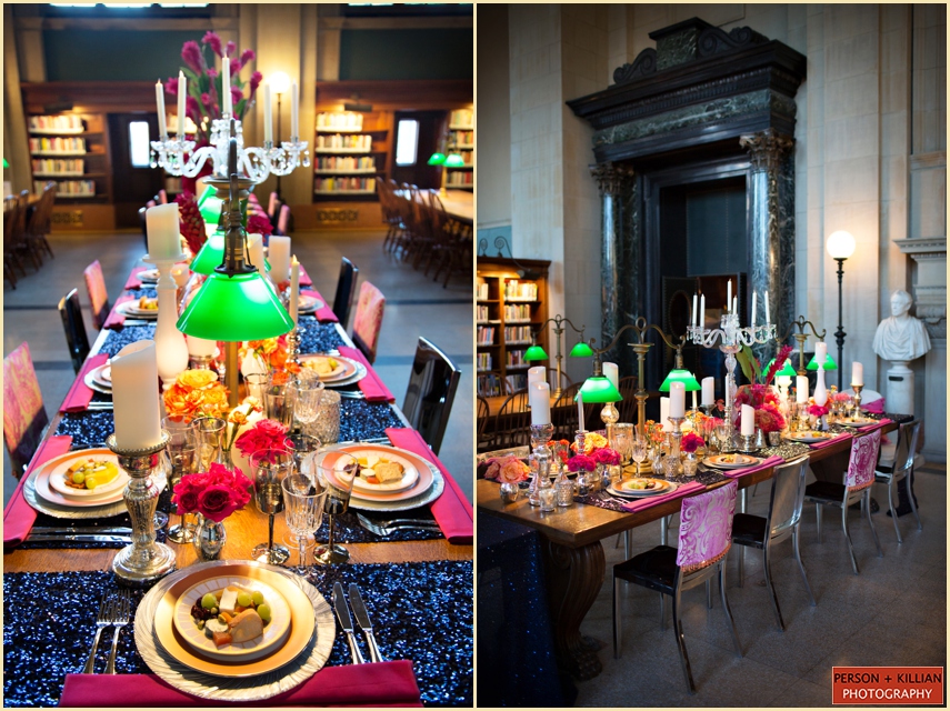 Southern New England Weddings Magazine Tabletop Photoshoot with The Catered Affiar at The Boston Public Library 2015