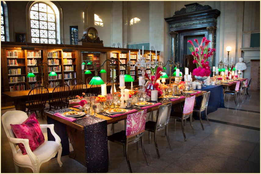 Boston Public Library Tabletop Photoshoot with The Catered Affiar featured in Southern New England Weddings 2015