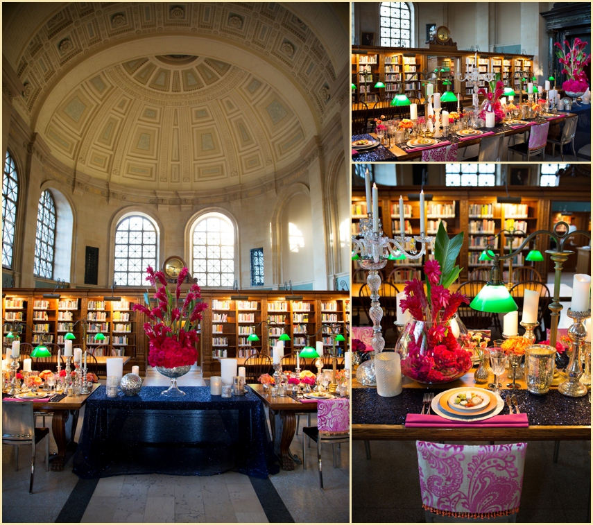 Boston Public Library Tabletop Photoshoot with The Catered Affiar featured in Southern New England Weddings