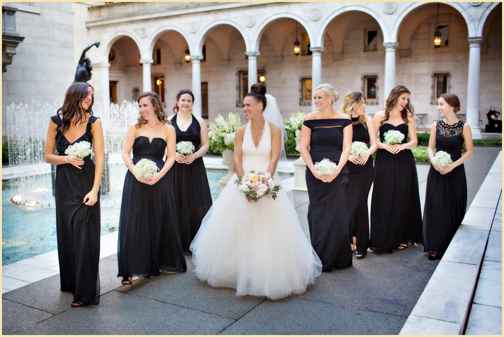 Bridesmaids at the Boston Public Library Wedding 