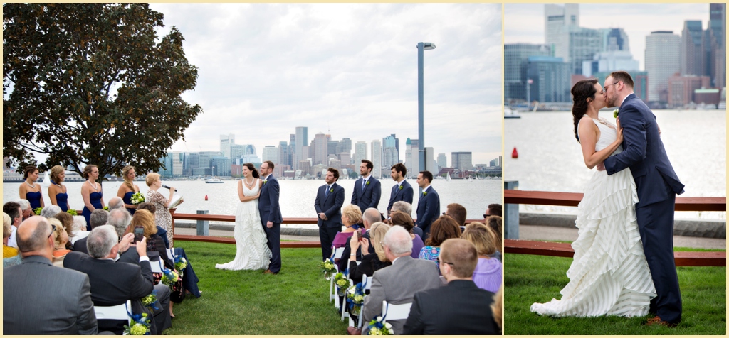 Boston Harbor Wedding Ceremony Portraits 
