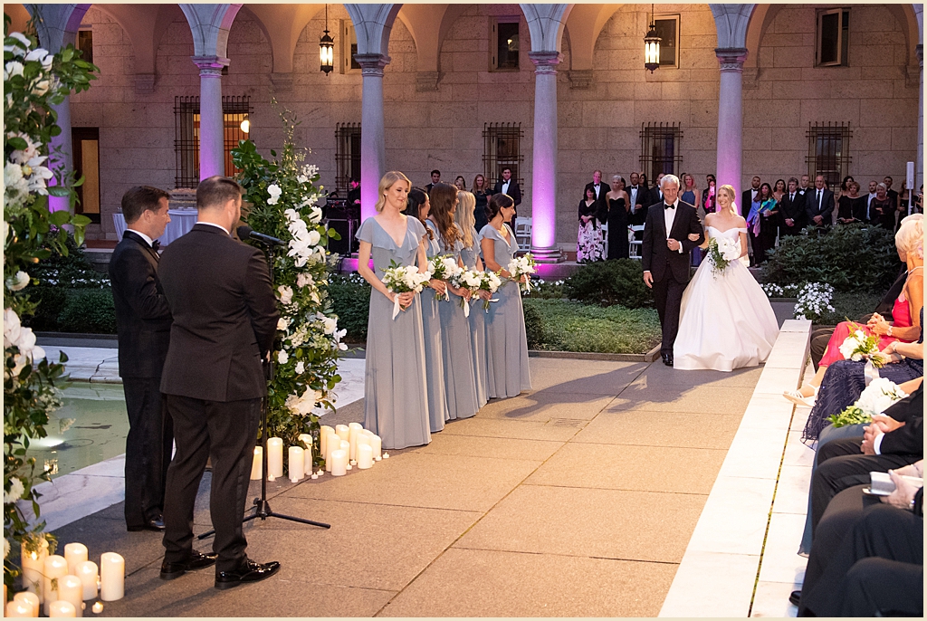 Boston Public Library Courtyard Wedding Ceremony 